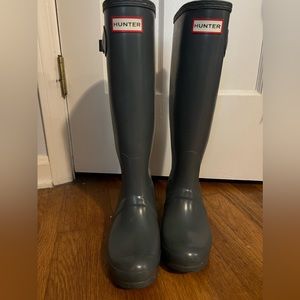 Tall Gray Hunter Rain Boots